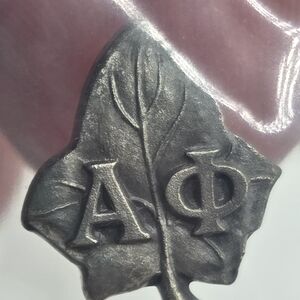 25 vtg alpha phi small tiny leaf sorority pledge pin college insignia pewter